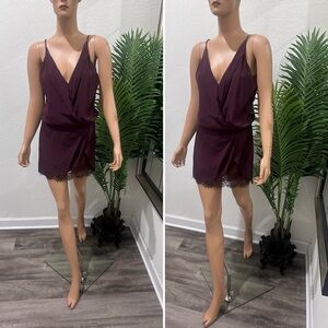 Mason Deep Purple Lace Mini Dress 0